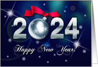 Happy New Year 2024 Christmas Ornament card