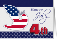 4th of July. Peace Dove with US Flag card