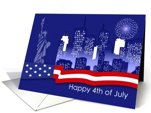4th of July. Statue of Liberty card (781581)