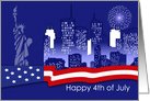4th of July. Statue of Liberty card
