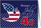 Happy 4th of July. Dove with US Flag. For Business card