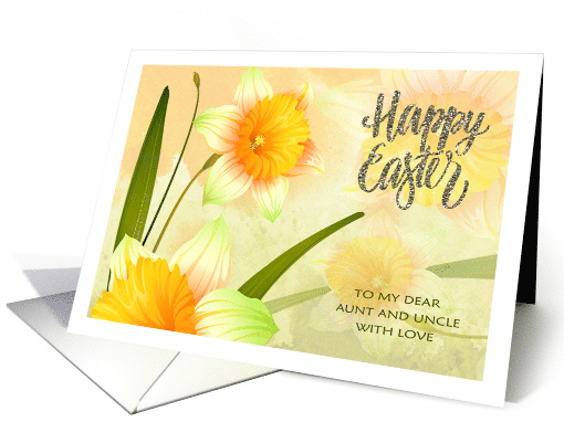 Happy Easter to Aunt and Uncle - Spring Daffodil Blooms card (782238)
