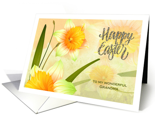 Easter Wishes for Grandmother. Spring Daffodils card (782251)