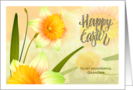 Easter Wishes for Grandmother. Spring Daffodils card