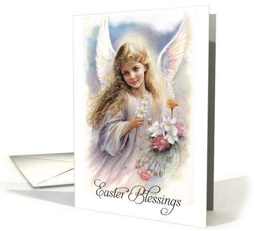 Easter Blessings Vintage Sweet Easter Angel card (783036)