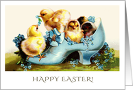 Happy Easter. Vintage Chicks card