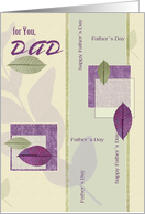 For Dad on Father’s Day Elegant Leaf Collage card