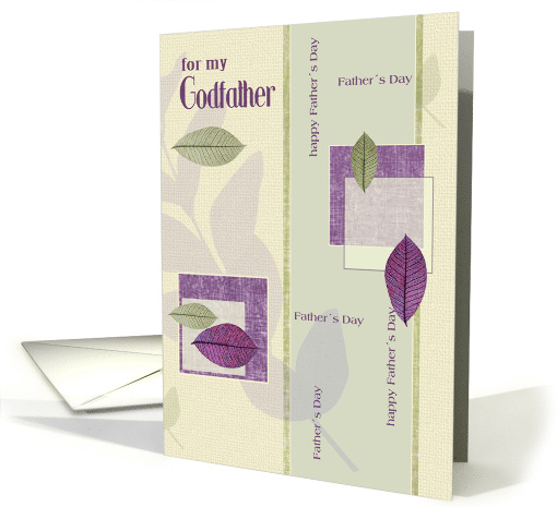 For Godfather on Father's Day Elegant Leaf Collage card (787131)