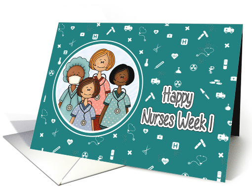 Happy Nurses Week Cute Cartoon Group of Nurses card (789769)