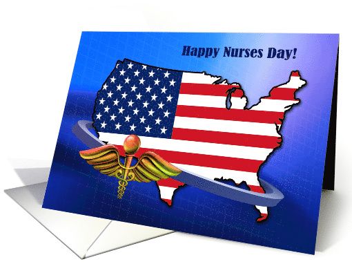 Happy Nurses Day USA Patriotic design card (789771)