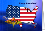 Happy Nurses Day USA Patriotic design card