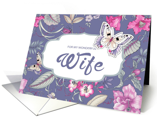 Happy Mother's Day for Wife Butterflies and Flowers card (793157)