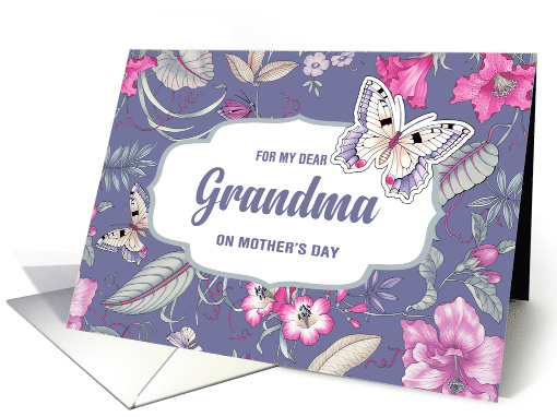 For Grandma on Mother's Day Butterflies and Flowers card (795558)