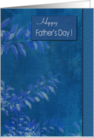 Happy Father’s Day Elegant Blue Leaves Pattern card
