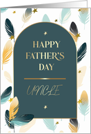 For Uncle on Father’s Day Elegant Feather Pattern card