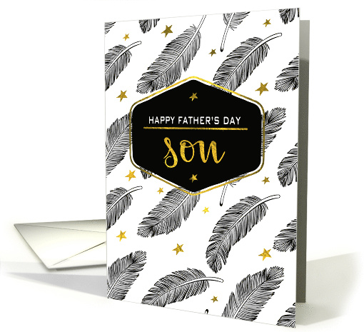 For Son on Father's Day Feather Pattern card (810601)