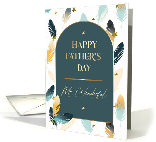 For Husband on Father's Day Elegant Feather Pattern card (810603)
