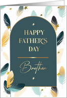 For Brother on Father’s Day Elegant Feather Pattern card