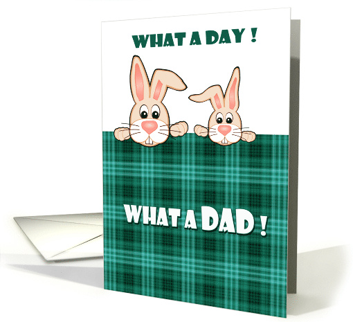 Happy Fathers Day Cute Bunnies card (810927)