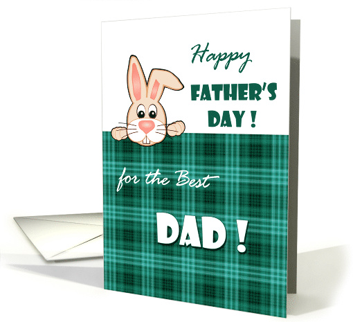 For the Best Dad on Father's Day. Cute Bunny card (810930)