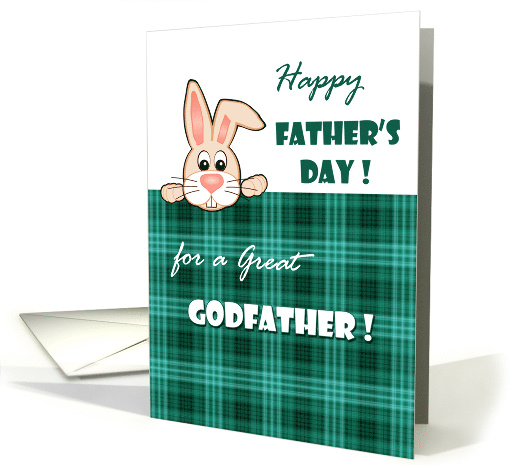 For Godfather on Father's Day. Cute Bunny card (810932)