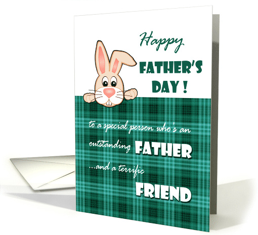 For Friend on Father's Day Cute Bunny card (810939)
