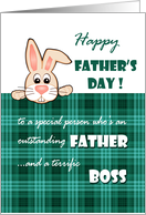 For Boss on Father’s Day Cute Bunny card