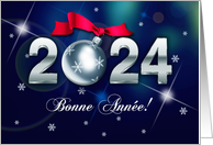 Bonne Anne 2024 Happy New Year in French card