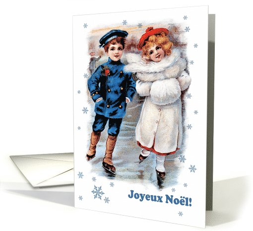 Joyeux Noël. French Christmas card. Ice Skating... (820372)