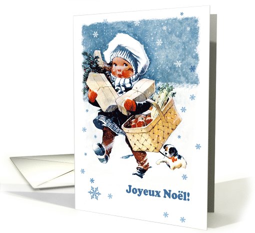 Joyeux Noël.French Christmas card. Vintage Scene card (820787)