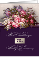 Happy 70th Wedding Anniversary. Romantic Roses card