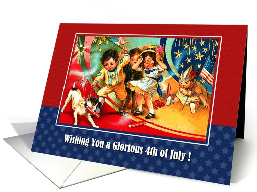 4th of July Wishing. Vintage kids card (826494)
