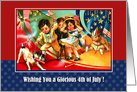 4th of July Wishing. Vintage kids card