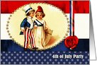 4th of July Party Invitation. Vintage Kids card