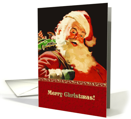 Merry Christmas . Vintage Santa Claus card (834071)