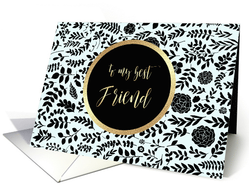 Best Friend, Be my Maid of Honor. Floral Pattern design card (850912)