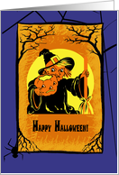 Happy Halloween! Vintage Witch with Jack o’Lantern card