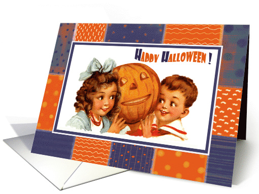 Halloween Pumpkin Carving Party Invitation Vintage kids card (867907)