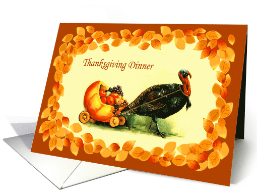 Thanksgiving Dinner Invitation. Vintage Turkey with... (869020)