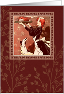 Happy Thanksgiving. Vintage Thanksgiving Day Scene card