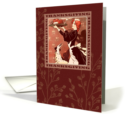 Thanksgiving Dinner Invitation. Vintage Thanksgiving Day Scene card