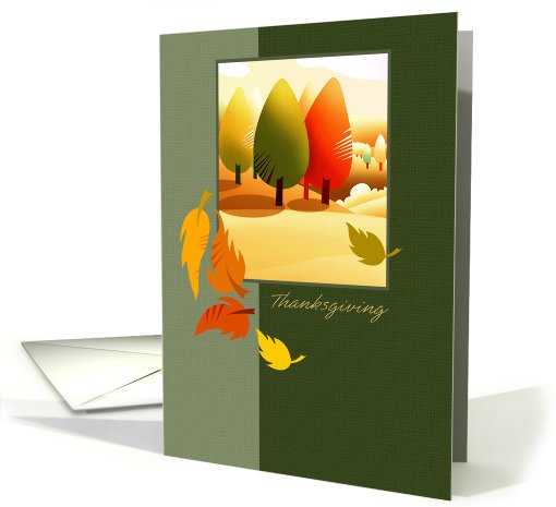 Thanksgiving Dinner Invitation. Autumn Landscape card (874554)