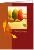 Happy Thanksgiving. Autumn Landscape card