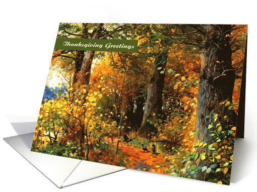Thanksgiving Greetings. Autumn Scenery Painting card (876822)