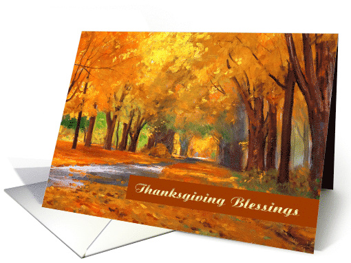 Thanksgiving Blessings. Autumn Scenery Painting card (876834)