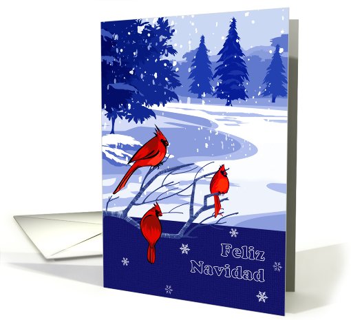Feliz Navidad. Spanish Christmas Card with Winter Scenery card