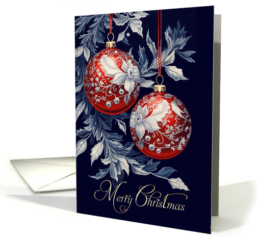 Merry Christmas. Vintage Decorated Christmas Ornaments card (879270)