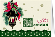 Feliz Navidad. Vintage Design Spanish Christmas Card