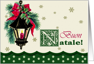 Buon Natale. Vintage Design Italian Christmas Card