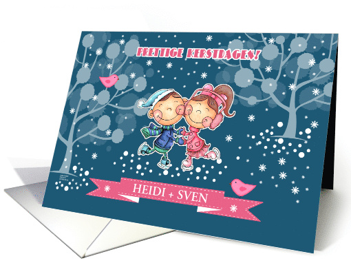 Prettige Kerstdagen Merry Christmas in Dutch Custom Names card